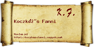 Koczkás Fanni névjegykártya