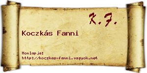 Koczkás Fanni névjegykártya