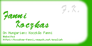fanni koczkas business card
